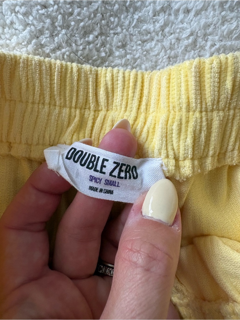 Double Zero Yellow Ribbed Shorts - Picture 2 of 4